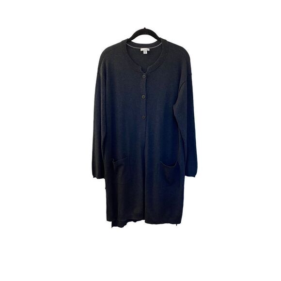J. Jill Sweaters - J Jill women’s wool blend gray duster/cardigan with pockets, size medium ￼